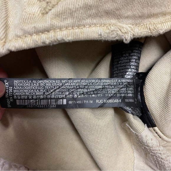 Zara Denim Overshirt Men's‎ Size Medium Khaki Tan Ripped Distressed - Picture 15 of 16